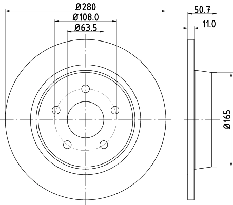 8DD355118211 HELLA Дискові гальма