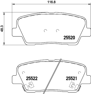 8DB355020101 HELLA Колодки гальмівні задні, дискові