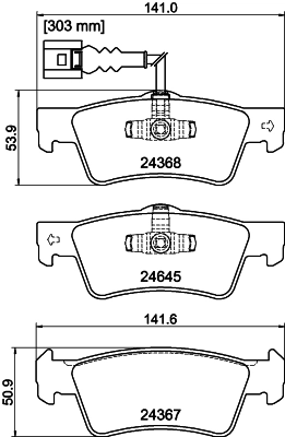 8DB355013841 HELLA Колодки гальмівні задні, дискові