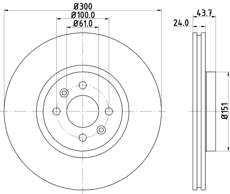 8DD355113061 HELLA Гальмо дискове переднє