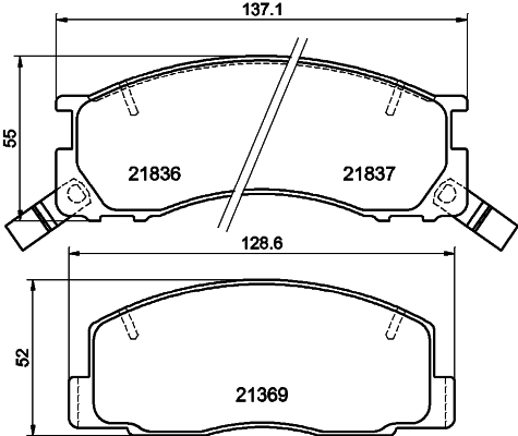 8DB355006451 HELLA Передні гальмівні колодки