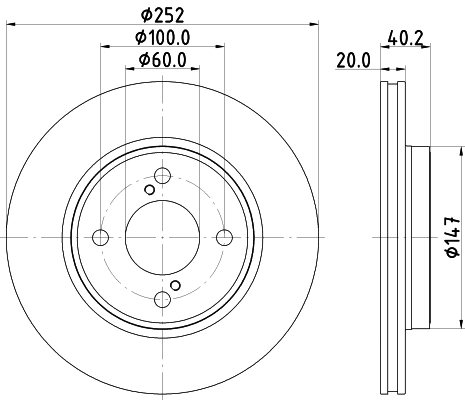 8DD355132051 HELLA Гальмо дискове переднє