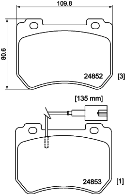 8DB355014651 HELLA Передні гальмівні колодки
