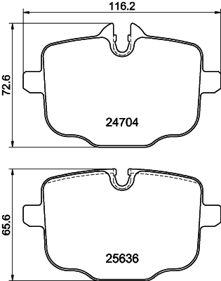 Купити 8DB355024921 HELLA Задні колодки