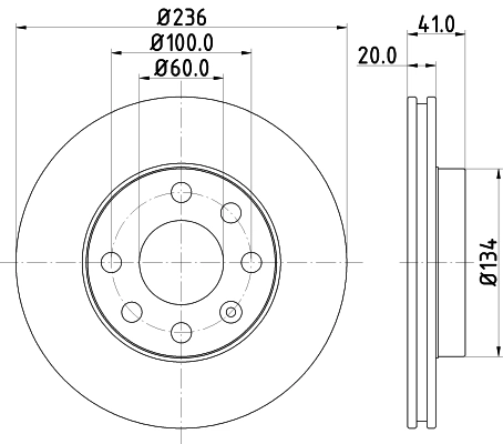 8DD355100821 HELLA Гальмо дискове переднє