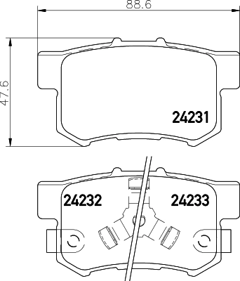 8DB355012061 HELLA Колодки гальмівні задні, дискові