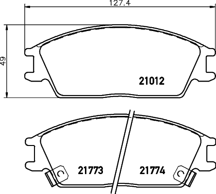 8DB355006271 HELLA Передні гальмівні колодки