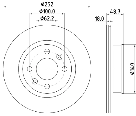 8DD355116201 HELLA Гальмо дискове переднє