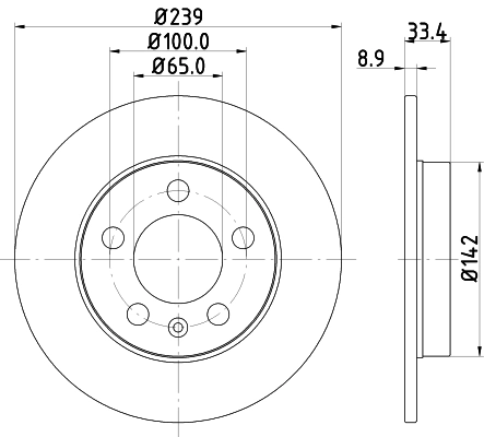 Купити 8DD355107461 HELLA Диск заднього гальма