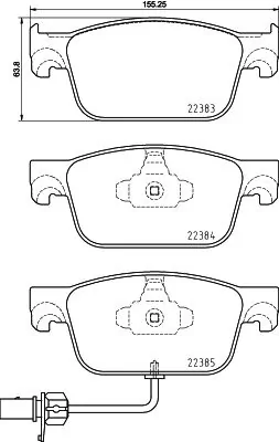 8DB355024951 HELLA Передні гальмівні колодки
