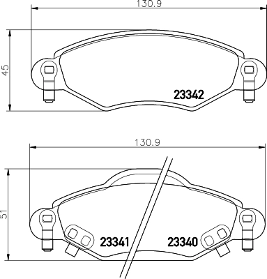 8DB355010791 HELLA Передні гальмівні колодки