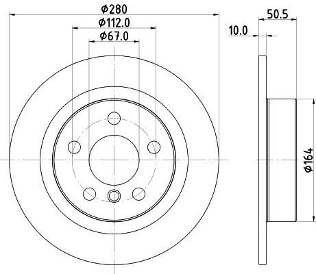 Купити 8DD355122661 HELLA Диск заднього гальма