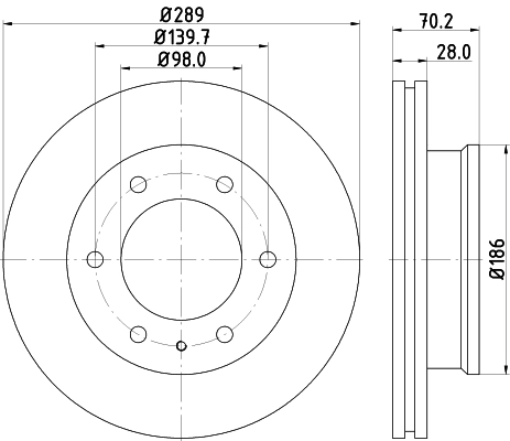 8DD355129181 HELLA Гальмо дискове переднє