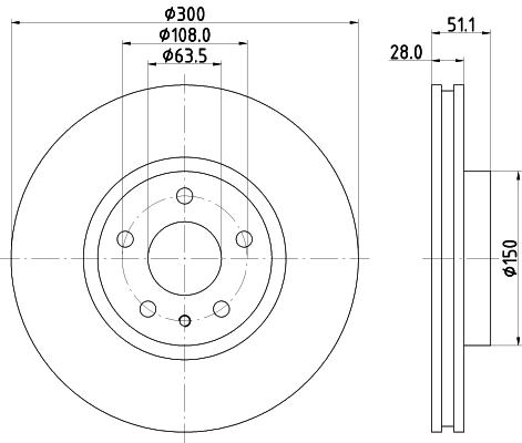 8DD355123161 HELLA Гальмо дискове переднє