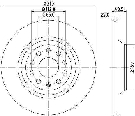 8DD355112121 HELLA Дискові гальма