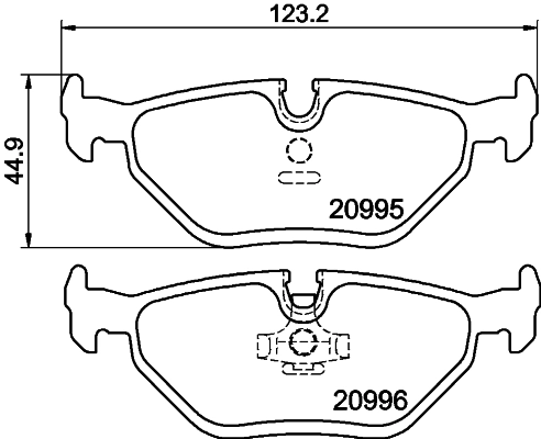8DB355007421 HELLA Колодки гальмівні задні, дискові