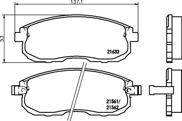 8DB355016381 HELLA Передні гальмівні колодки