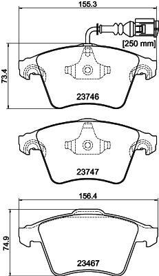 8DB355011171 HELLA Передні гальмівні колодки