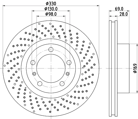 Диск переднього гальма VAG 99735140201 ціна, від 93.85 USD