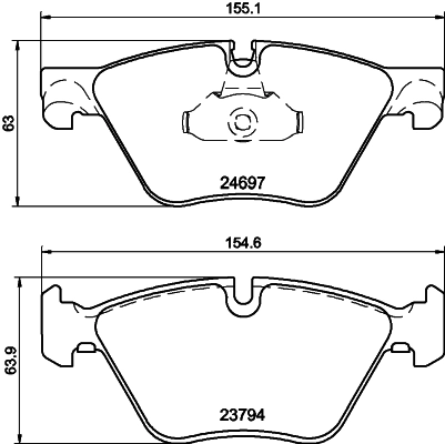 8DB355014351 HELLA Передні гальмівні колодки