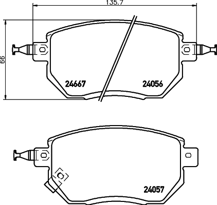 8DB355011101 HELLA Передні гальмівні колодки