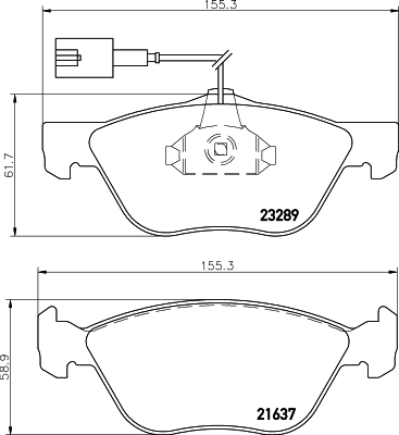 8DB355007931 HELLA Передні гальмівні колодки