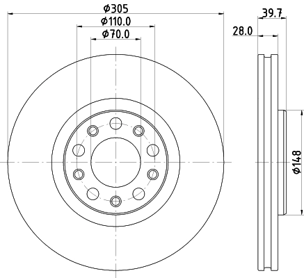 8DD355126731 HELLA Гальмо дискове переднє