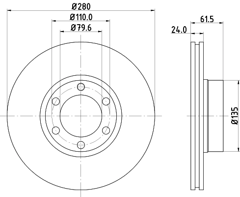 8DD355106611 HELLA Гальмо дискове переднє