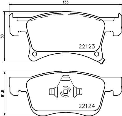 Купити 8DB355023021 HELLA Колодки гальмівні передні, дискові