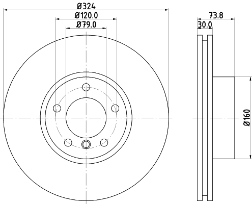 8DD355127621 HELLA Гальмо дискове переднє