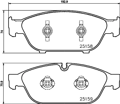 8DB355016031 HELLA Передні гальмівні колодки