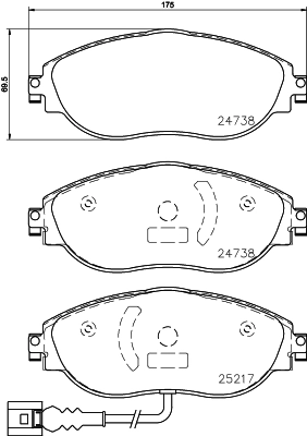8DB355021971 HELLA Передні гальмівні колодки