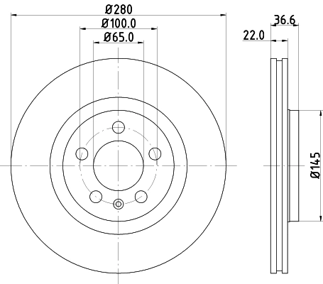 8DD355105381 HELLA Гальмо дискове переднє