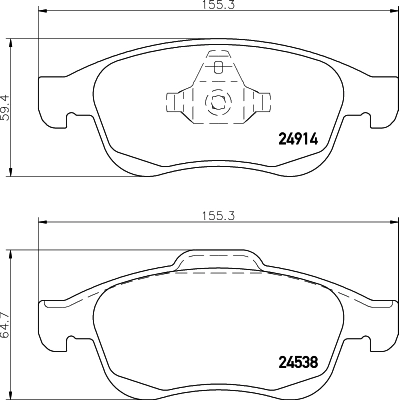 8DB355014791 HELLA Передні гальмівні колодки
