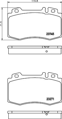 8DB355010101 HELLA Передні гальмівні колодки