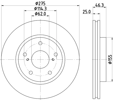 8DD355117361 HELLA Гальмо дискове переднє
