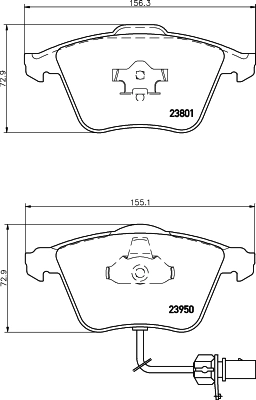 8DB355011711 HELLA Передні гальмівні колодки