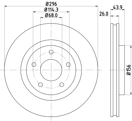 8DD355114601 HELLA Гальмо дискове переднє
