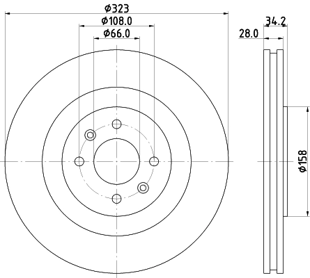 8DD355120401 HELLA Гальмо дискове переднє