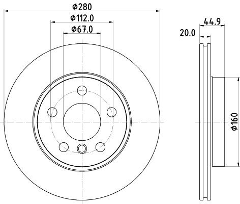 8DD355132541 HELLA Гальмо дискове переднє