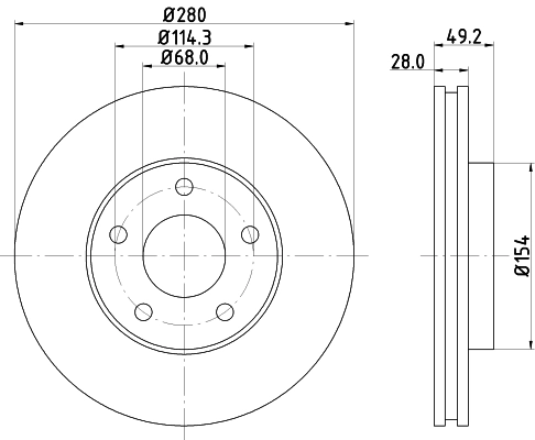 8DD355127681 HELLA Гальмо дискове переднє