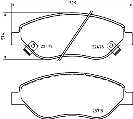 1681163480 Peugeot/Citroen Передні гальмівні колодки