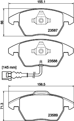 8DB355010581 HELLA Передні гальмівні колодки