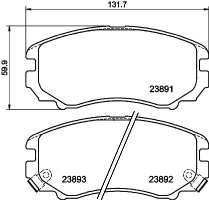 8DB355010991 HELLA Передні гальмівні колодки