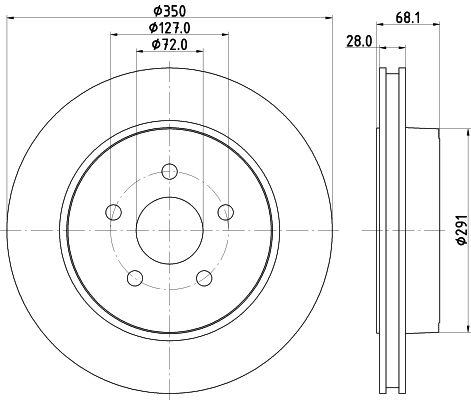 Диск гальмівний задній Jurid/Bendix PRT5736