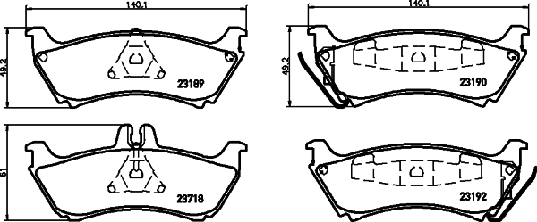 8DB355009241 HELLA Колодки гальмівні задні, дискові