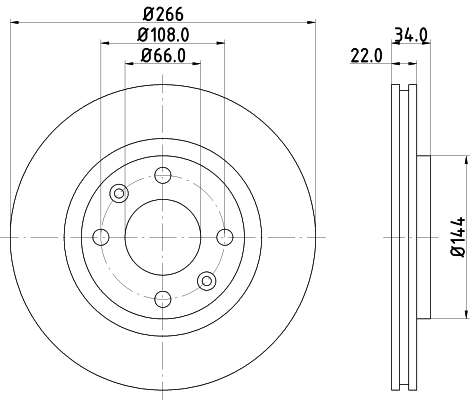 8DD355108351 HELLA Гальмо дискове переднє