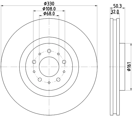 8DD355115591 HELLA Гальмо дискове переднє
