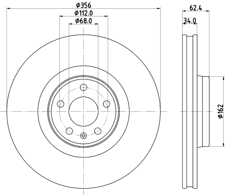 8DD355126691 HELLA Гальмо дискове переднє