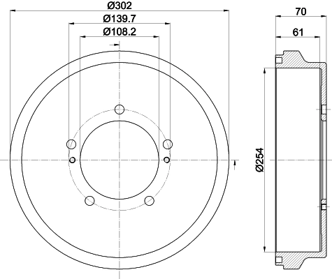 8DT355302721 HELLA Барабан гальмівний задній